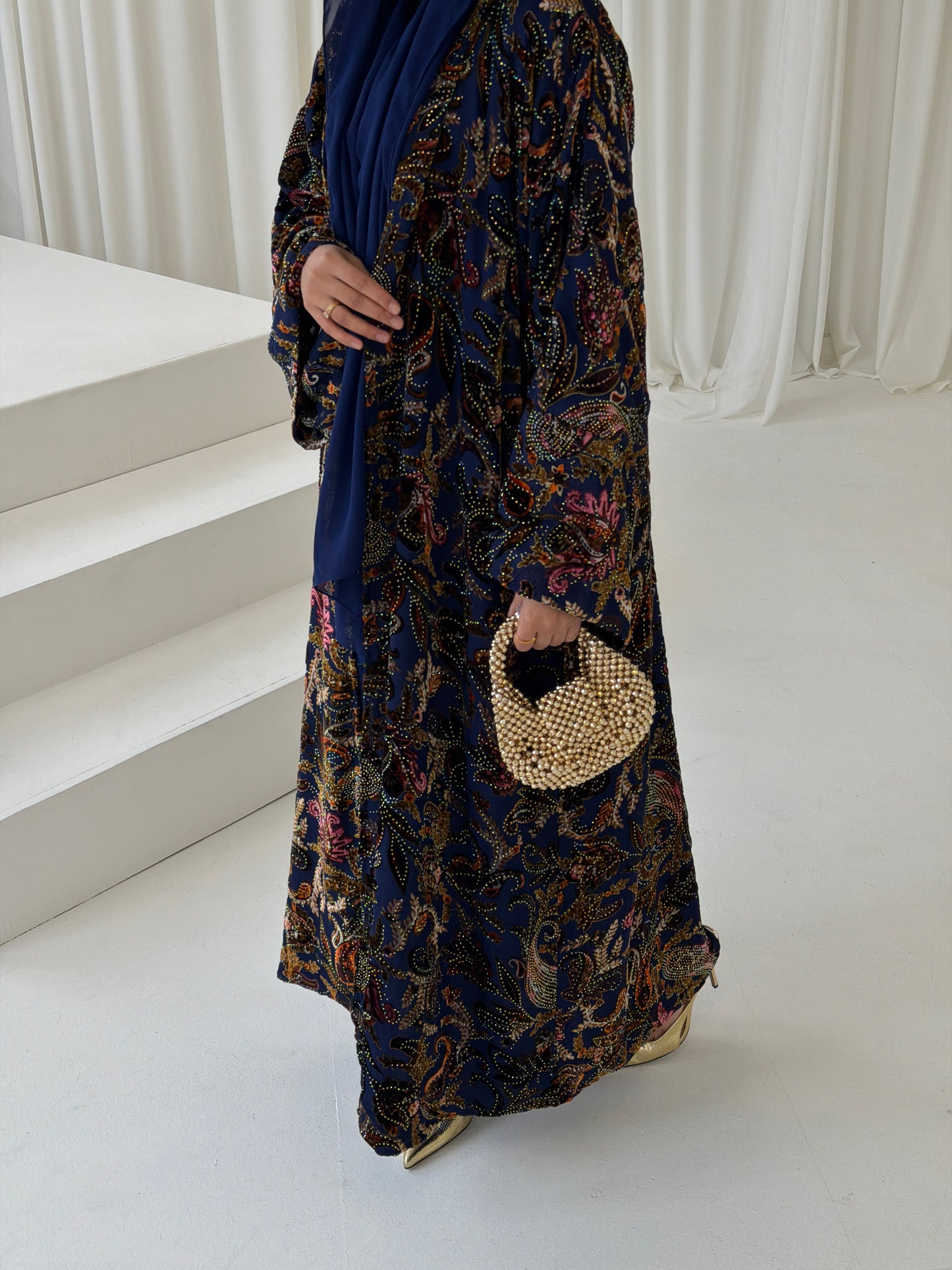 Henna Devoré Velvet Royal Blue