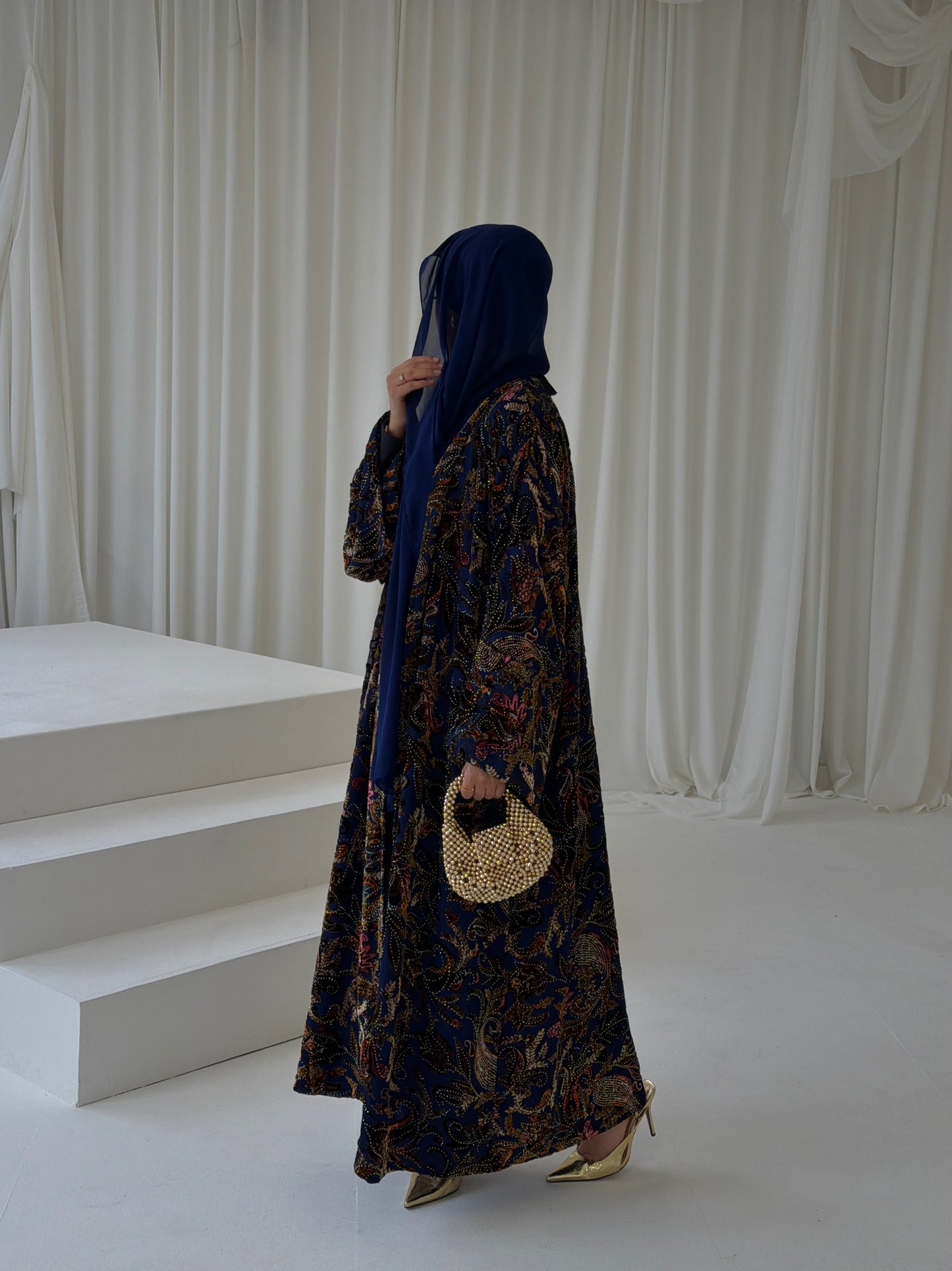 Henna Devoré Velvet Royal Blue