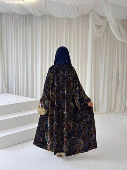 Henna Devoré Velvet Royal Blue