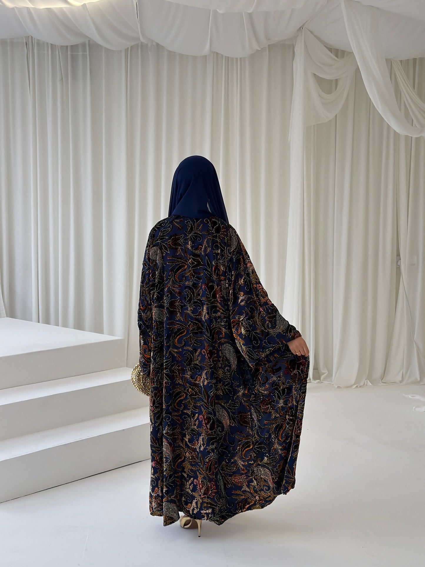 Henna Devoré Velvet Royal Blue